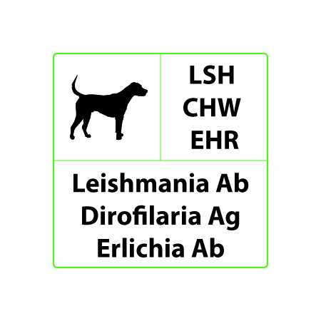 LSH+CHW+EHR veterinaire sneltest voor Leishmania, Dirofilaria en Ehrlichia - 10 tests
