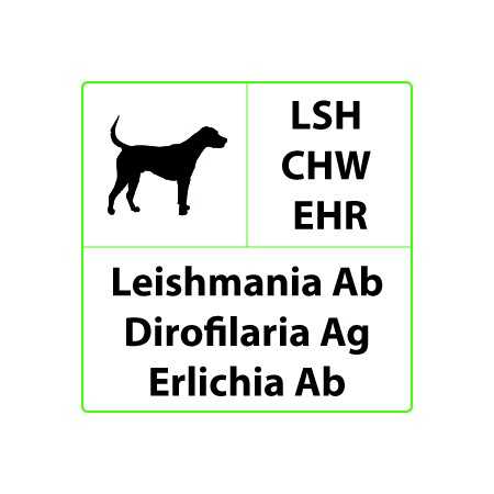 LSH+CHW+EHR Veterinary Rapid Test for Leishmania, Heartworm and Ehrlichia - 10 Tests