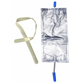 Urine bag for leg 750 ml tube cm 10 - cf.30 pcs. with 2 laces