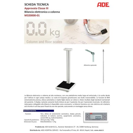 Professional digital column personal scale with bmi class iii function