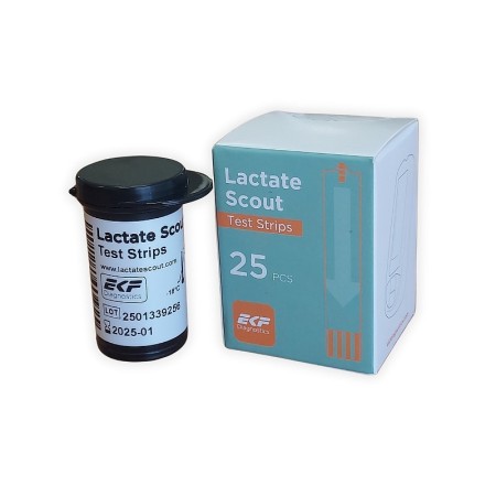 Tiras reactivas lactate scout+ y lactate scout 4 - paquete de 25 unidades.