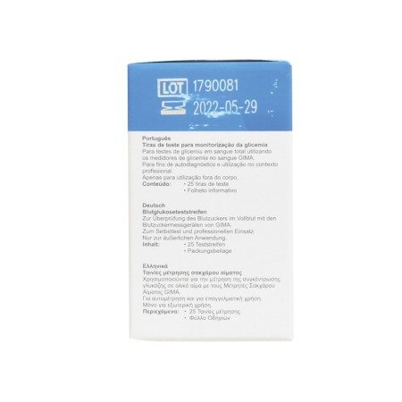Benzile de glucoză pentru glucometru gima - pachet 25 de bucăți.