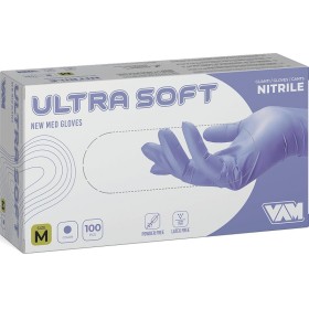 Fialové prachové nitrilové jednorázové rukavice VAM Ultra Soft - 100 ks.