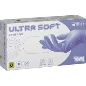 Wegwerp nitril handschoenen zonder poeder paars VAM Ultra Soft - 100 st.
