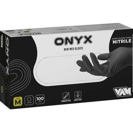 Wegwerp nitril handschoenen zonder poeder zwart VAM ONYX - 100 st.