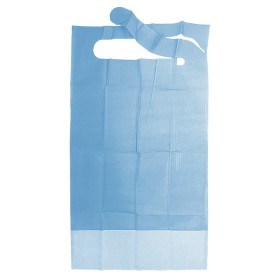 Bavaglio paziente politenato 37x66 cm azzurro - 50 pz.