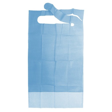 Bavaglio paziente politenato 37x66 cm azzurro - 50 pz.
