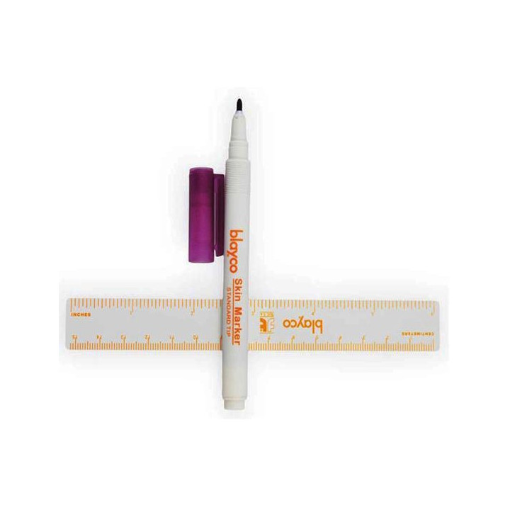 Pennarello dermografico sterile per sala operatoria con righello in plastica 15cm
