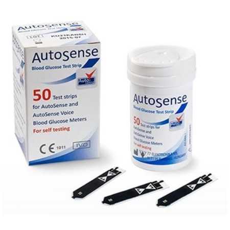 Teststrips voor AUTOSENSE VOICE Sprekende Bloedglucosemeter - 50 strips