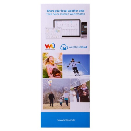 Station météo couleur wi-fi bresser avec capteur professionnel 5-en-1, noir