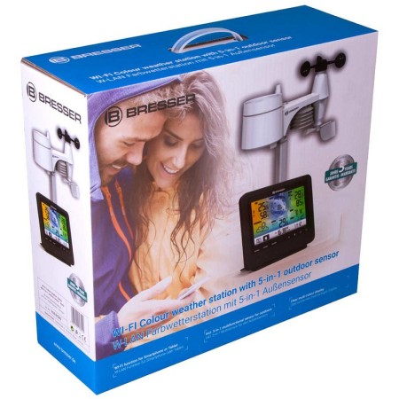 Bresser wi-fi barevná meteostanice s profesionálním senzorem 5 v 1, černá