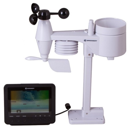 Station météo couleur wi-fi bresser avec capteur professionnel 5-en-1, noir