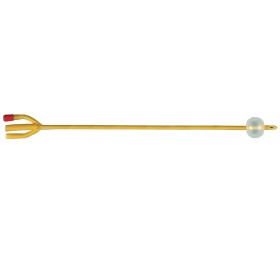 Cateter de foley de látex de 3 vias - 30 ml - estéril - pacote com 50 unidades.