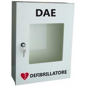 Armadietto bianco per defibrillatore