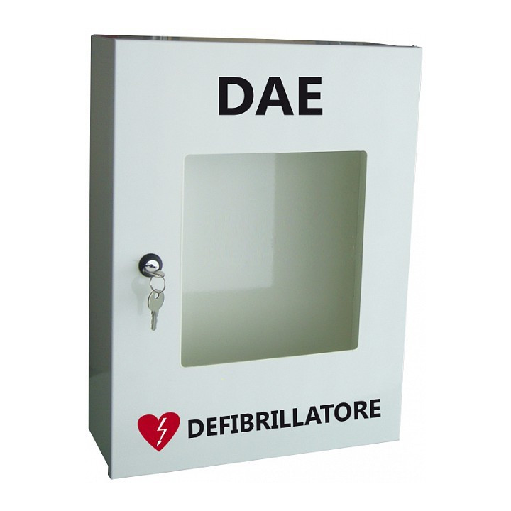 Bílá skříňka na defibrilátor
