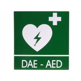 Panneau d’avertissement AED/DEA en aluminium 29x36 cm pour défibrillateurs