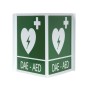 Doppeltes aluminium aed/aed warnschild 34x36 cm für defibrillatoren