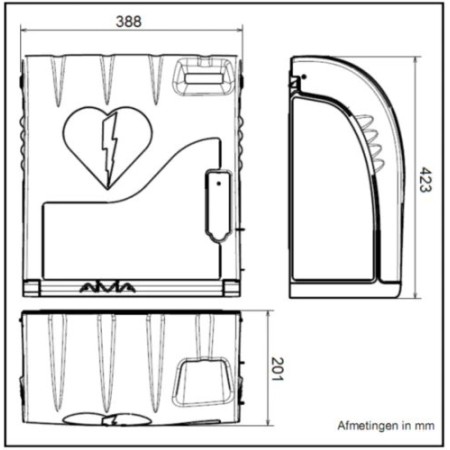 Vitrina para desfibrilador exterior aivia 200 outdoor con alarma y calefacción