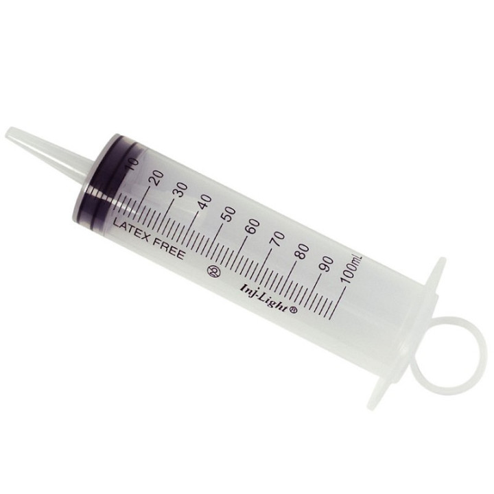 Seringa sem agulha 100 ml com cone para cateter - 25 unidades