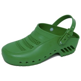 Green clogs - with holes and strap - 1 pair