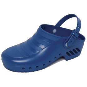 Blue clogs - no holes with strap - 1 pair