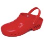 Red clogs - without holes with strap