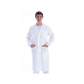 White coat with snaps in cotton/polyester - unisex