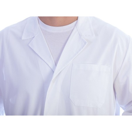 Manteau blanc avec boutons-pression en coton/polyester - unisexe