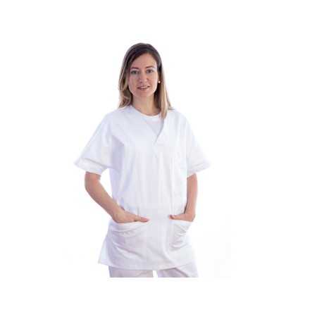 Tunique en coton/polyester - unisexe - blanc