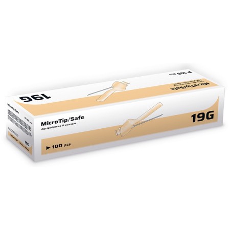 Igła bezpieczeństwa do shipoki, 19g 1,1x38mm – sterylna – opakowanie 100 części.