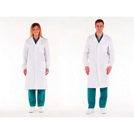 Robes unisexes en coton avec boutons-pression