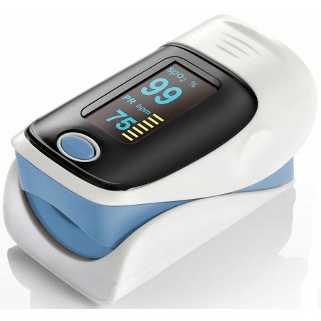 Modrý prstový oxymetr s oled displejem
