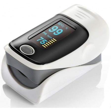 Saturimetro a dito grigio con display oled