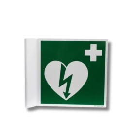 DefiSign 15x15 Flaggenwandschild zur Signalisierung des AED