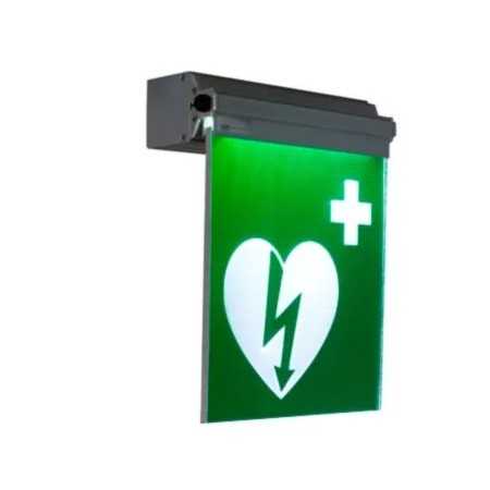 Bord met LED-verlicht AED-pictogram