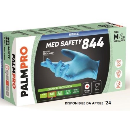 Disposable nitrile gloves powder-free palmpro med safety 844 - 100 pcs.