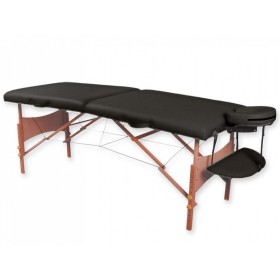 Mesa de masaje de madera de 2 secciones - Negro