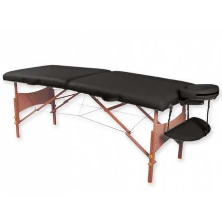 2-Section Wooden Massage Table - Black