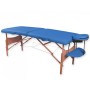 Table de massage en bois à 2 sections - Bleu