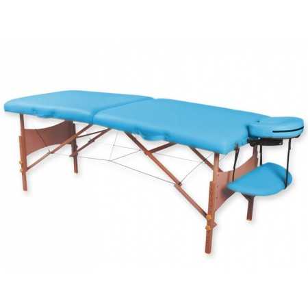 2-section wooden massage table - turquoise