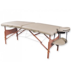 Table de massage en bois à 2 sections - Crème