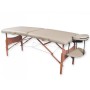 2-section wooden massage table - cream