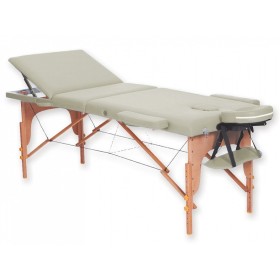 3-teilige Massageliege aus Holz - Creme