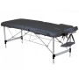 Mesa de massagem de alumínio de 2 seções - Preta
