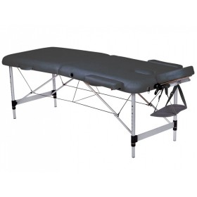 2-teilige Aluminium-Massageliege - Schwarz