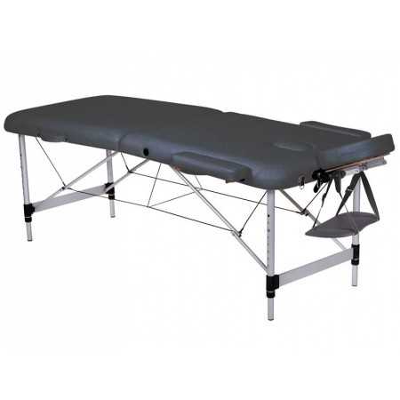 Mesa de masaje de aluminio de 2 secciones - Negro
