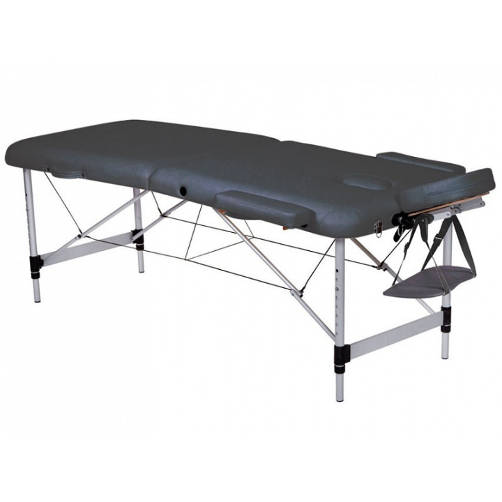 Mesa de massagem de alumínio de 2 seções - Preta