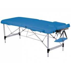 Mesa de masaje de aluminio de 2 secciones - Azul