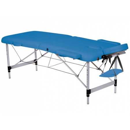 Table de massage en aluminium à 2 sections - Bleu