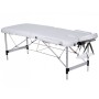 Mesa de massagem de alumínio de 2 seções - branca